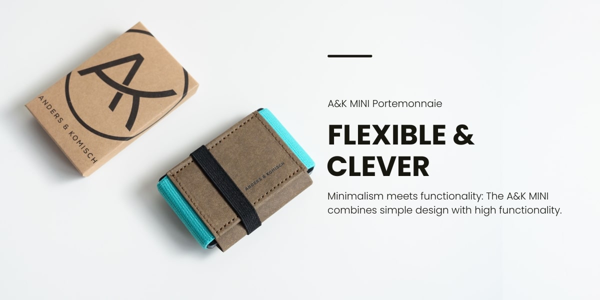 slim wallet braun/mint with a gift box